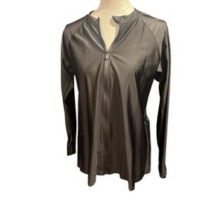 Kona Sol Black thin zip up yoga jacket. Sz XL